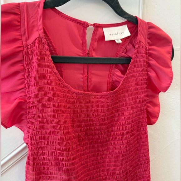 Pink Ruffle Sleeve Dress - Picture 2 of 4